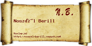 Noszál Berill névjegykártya